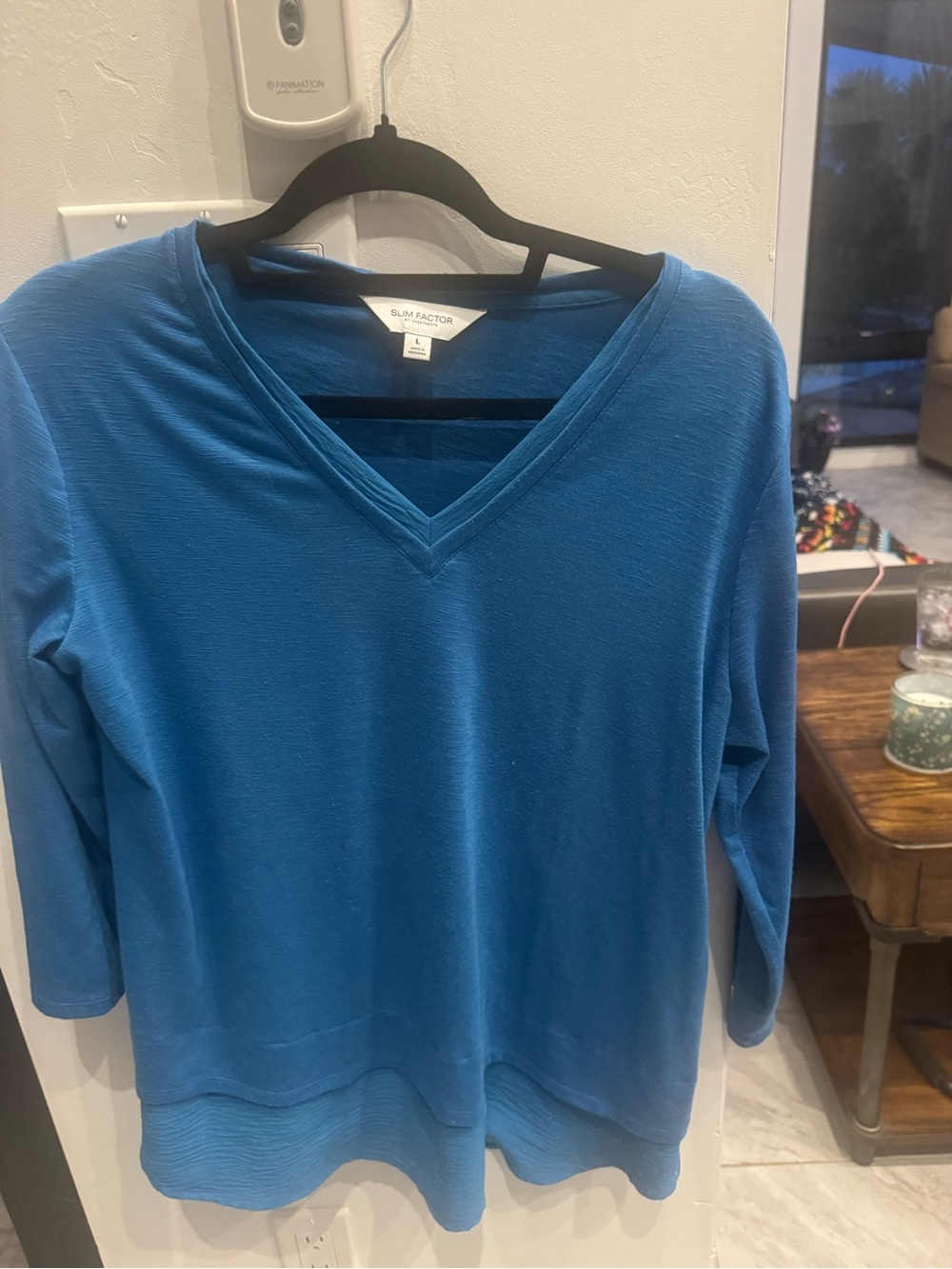 Investments Teal V-Neck Long Sleeve Top